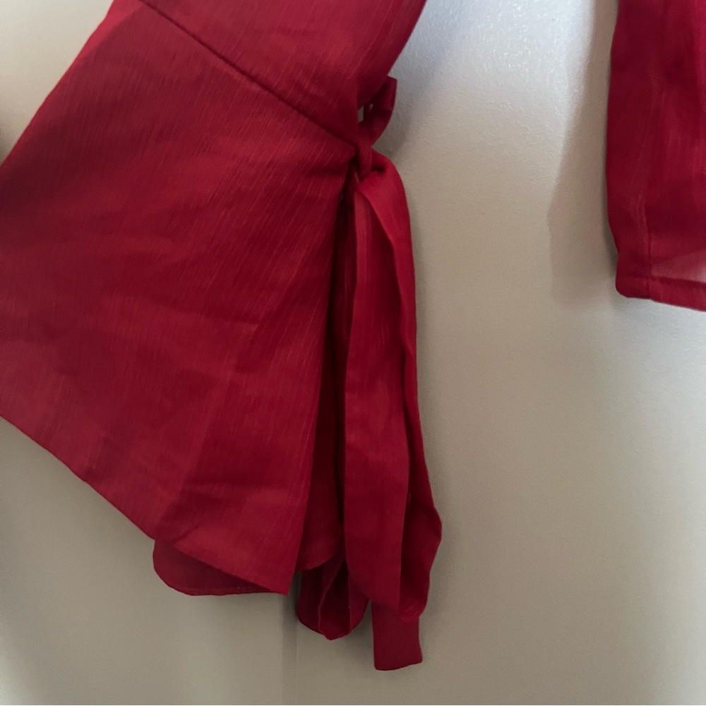 NEW One shoulder Ruffle Red Top - Picture 2 of 6